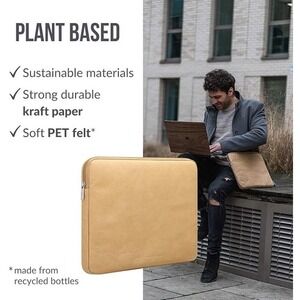 WOODCCESSORIES The EcoSleeve Laptop Sleeve Case Natural Sustainable 13" Computer